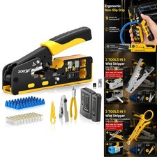 All-in-One Ethernet Crimper Kit, Pass-Through RJ45 Tool, Tester & 50 Cat6 Plugs picture