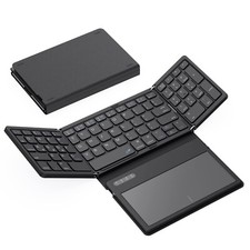Foldable Bluetooth Keyboard, Portable Full Size Folding Keyboard with Touchpa... picture