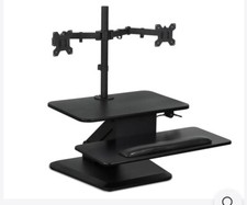 Professional Dual Monitor Sit-Stand Desk Converter MOUNT-IT Model MI-7914 Black picture
