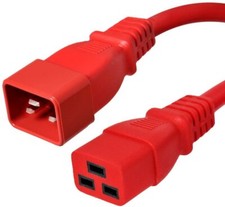 5 PACK LOT 6ft IEC C20 - C19 Red Power Cord 12AWG 20A/2500W 100-250V 2M picture