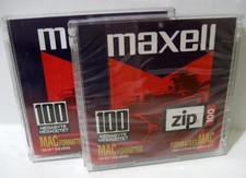 Two (2) Maxell ® MAC Formatted Zip 100 Disks - New & Factory Sealed picture