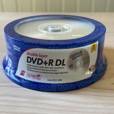 DVD Blank Office Depot Double Layer DVD+R DL Recordable Media 25 Pack New Sealed picture