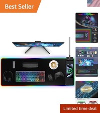 Large RGB LED Wireless Charging Mouse Pad - Ultra-Smooth Waterproof Desk Mat picture