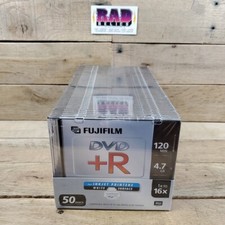 FujiFilm DVD +R RW 120 Min 4.7 GB 16x 50 Disc Pack with Cases For Inkjet Printer picture