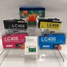 LC 406 Ink Cartridges Black Yellow Blue And Magenta 4 Pack Expires 4/23/2027  picture