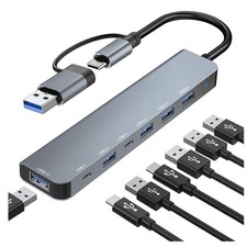 USB C Hub, USB Hub 3.0, Upgrade 7 In 2 USB Splitter With 1xUSB 3.0, 4xUSB2.0 picture