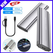 M.2 NVMe SATA SSD Enclosure USB C Adapter 10Gbps Tool-Free Case for 2280 2242/60 picture