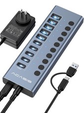10-Port Powered USB 3.2 Hub - 5 USB-A & 5 USB-C, 10Gbps High-Speed Data Transfer picture