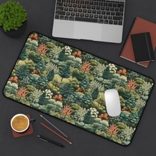 Enchanted Forest Desk Mat, Work Desk Mat, Desk Mat Cute, Floral Desk Mat picture