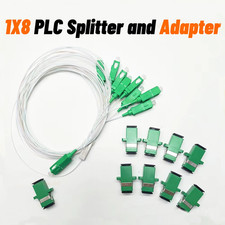 1X8 PLC SC/APC 0.9mm SM 1m FTTH Fiber Optic Splitter with 9pc SC Adapter Coupler picture
