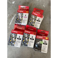 Lot 6 Canon Genuine Ink Cartridges BCI-6BK BCI-6PM BCI-3eBK Black Photo Magenta picture