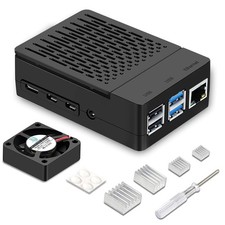 Raspberry Pi 4 ABS Case with Cooling Fan and Heatsink Black Cooling System picture