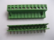 5 pcs 5.08mm Angle 11 pin Screw Terminal Block Connector Pluggable Type Green picture