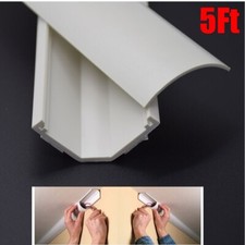 5Ft 5 Feet Cable Cord Cover Raceway Corner Duct Wire Organizer Management White picture