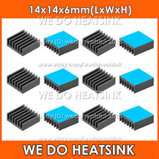 14x14x6mm Silver / Black Aluminum Heat Sink Radiator Cooler With Adhesive Tape picture