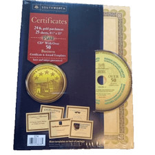 Southworth Certificates Parchment Paper With CD Business Certificates Awards NEW picture
