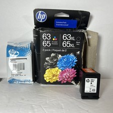 HP 63XL/65 XL Black & 63/65 Tri-Color Ink Cartridges (B87FDAN) Exp 1-28 Open Box picture