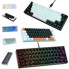 60% Wired Gaming Keyboard 61 Keys RGB Backlit Ultra-Compact Small for PC Mac picture