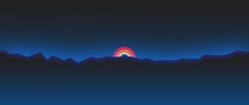 Landscape minimalism retro style neon sunset com truise Custom Gaming Mat Desk picture