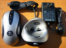 Logitech MX700 Wireless Optical Gaming Mouse M/N M-RY81 Charging Base + Adapter picture