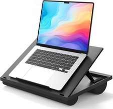 Adjustable Lap Desk with 8 Angles, Cushioned Comfort for 15.6