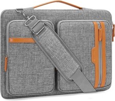 Gray MOSISO 360 Protective Laptop Sleeve Bag with Trolley Sleeve & 2 Pockets picture