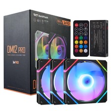 darkFlash 3-Pack 120mm PC Case Fans with Controller Hub & Remote, PWM ARGB Sync, picture
