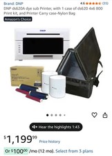 DNP DS620A Dye Sub Professional Photo Printer, Bundled With DNP 5x7