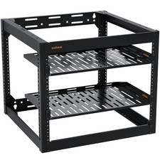 10U Network Rack - Wall Mountable Heavy Duty 4 Post Design Holds All Your picture