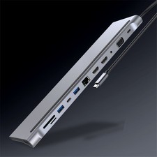 12 In 1 Type-C HUB USB3.0 USB2.0 2x VGA RJ45 USB-C 3.5mm Adapter picture