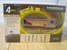 NOS IOGEAR Miniview DVI 4 Port USB KVM Peripheral Switch G-CS104U Mac Windows PC picture