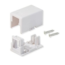 100 Pack Surface Mount Box 1 Port Single Hole Keystone Jack Cat5e/Cat6 White picture