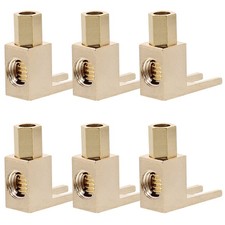 6Pcs Durable Gold Plated Pure Copper Right Angle Banana Plug Adapter for Audio picture