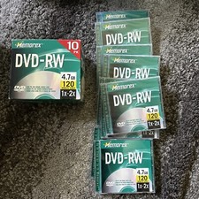 MEMOREX PACK OF 9 DVD-RW WITH CASES  2X 4.7GB 120 MIN  NEW cases Cracked See picture