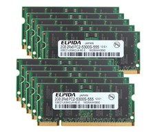 10pcs Elpida 2GB 2RX8 DDR2 667MHz PC2-5300S 200PIN SO-DIMM Laptop Memory RAM H2@ picture
