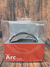 Microsoft Arc Mouse PC/Mac USB 1349 1350 Black Ergonomic FOLDS UP NEW picture