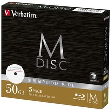 NEW Verbatim M-DISC BD-R DL 50GB 1-6x DBR50RMDP5V2 5 Pack White JAPAN picture