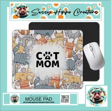 Mouse Pad Adorable Cat Mom Kitten Feline Anti Slip Back Easy Clean Sublimated picture