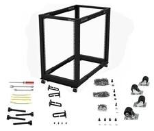 StarTech 4-Post 18U Mobile Open Frame Server Rack, 19 in Network Rack w/ Wheels picture