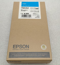 New Genuine Epson T6532 200ml Cyan Ultrachrome Ink Stylus Pro 4900 03/2015 #99 picture