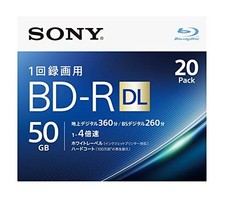 20 Sony 4x Bluray 50GB BD-R DL Inkjet Printable Blu ray Blank Disc 20BNR2VJPS4 picture