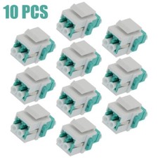10 Pcs LC/UPC OM4 Duplex Multi Mode Fiber Optical Coupler Keystone Jack Aqua picture