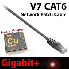 V7 25ft Gray CAT6 Network Cable Ethernet Patch Gigabit+ Snagless Design RJ45 picture