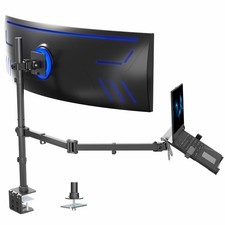 VIVO Single Ultrawide Monitor + Single Laptop Desk Mount, Up to 49 inch Screens picture