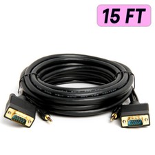 Monitor VGA Cable 3.5mm Audio SVGA Monitor Cord HD15 PC Computer VGA to VGA Cord picture