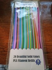 Mika 3D 2.85mm PLA Filament Refills 20 Colors Pack 100 Count + 2 Silicone Caps picture