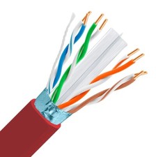 CAT6E Shielded Plenum CMP 600MHz Ethernet Cable 23 AWG Pure Copper Red 1000FT picture