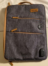 DOMISO 14 Inch Waterproof Laptop Bag Canvas with USB Charging Port Headphone picture