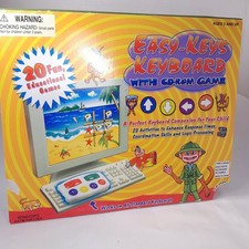 New Easy-Keys Keyboard CD-ROM Games 20 Fun Education Games kids learning vintage picture