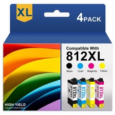 4PK 812XL Ink Cartridges For Epson WorkForce Pro WF-7840 WF-7820 WF7310 EC-C7000 picture